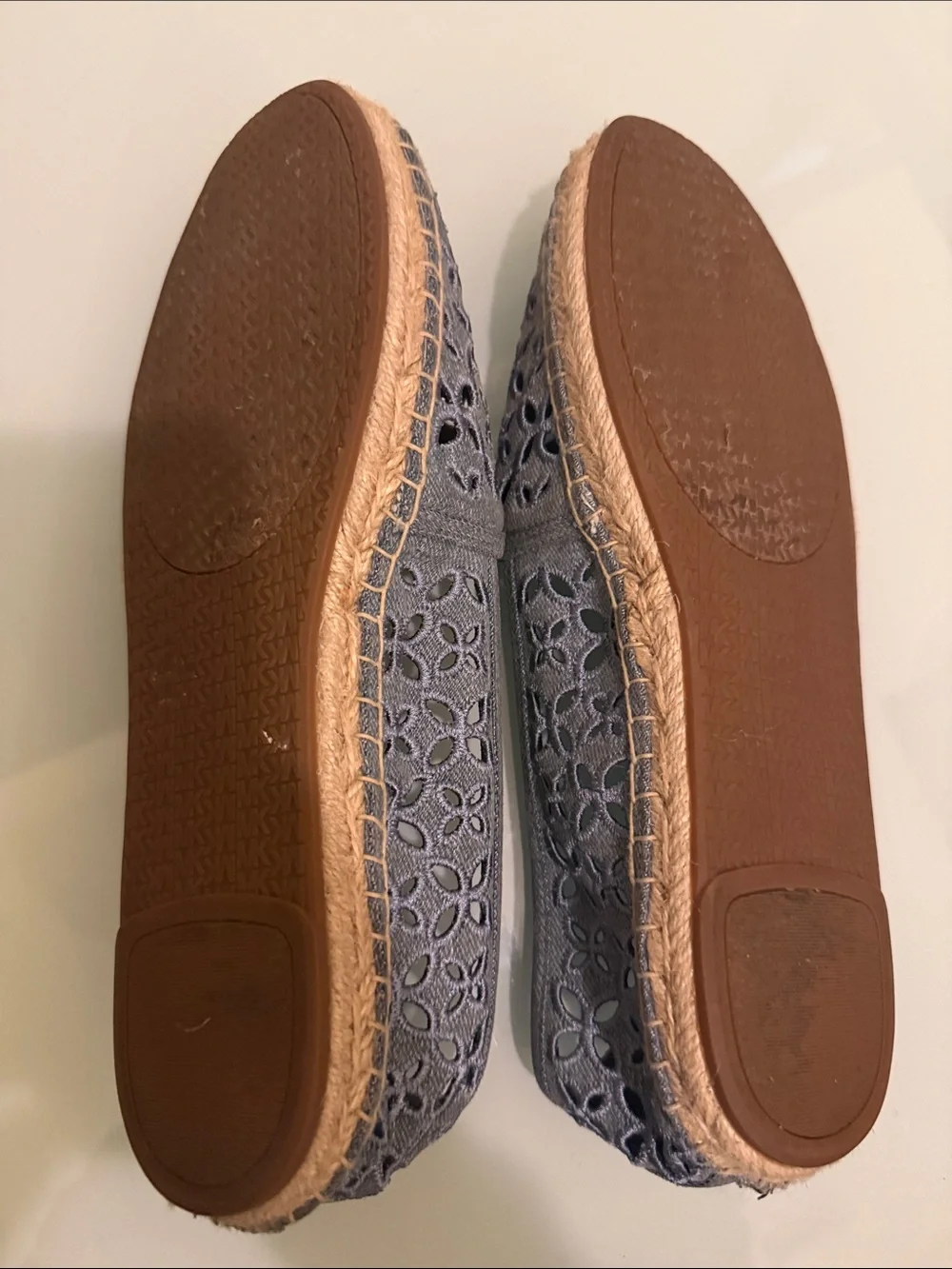 Michael Kors demin and cutout Espadrille Flats